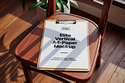 Vertical A4 Paper Clipboard Mockup, an Advertising Mockup by Elite Mockups (Thumbnail 1 of 2)