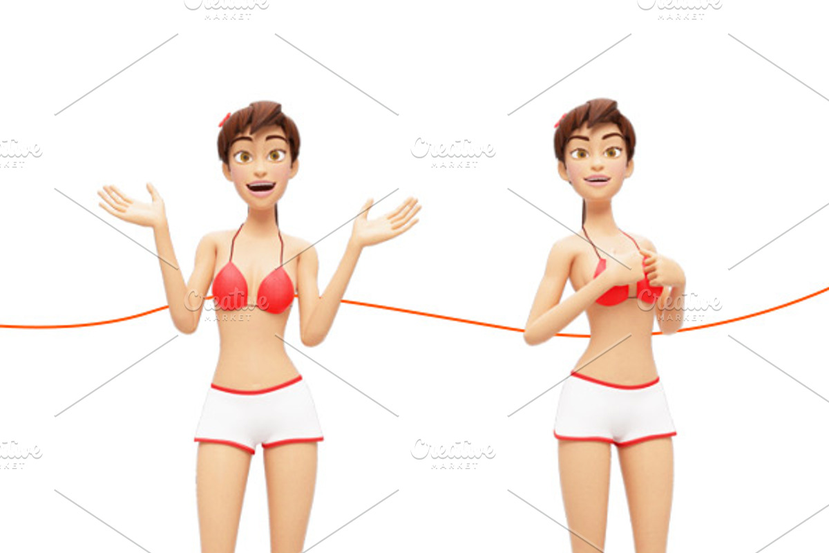 Jenny Swimsuit Character Promo Kit, a Person Illustration by Oleg Ribar (Photo 6 of 27)