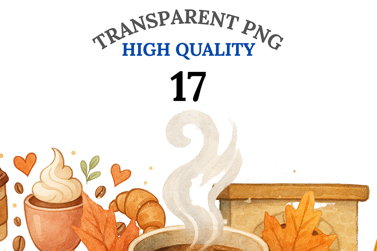 17 Cozy Coffee and Books Clipart, a Decorative Illustration by Pati Charm Studio (Photo 1 of 8)