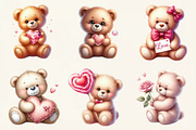 Valentine Teddy with Elements Clipar, an Illustration by DreamCafeArt (Thumbnail 3 of 6)
