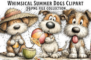 Whimsical Summer Dogs Clipart, an Illustration by Dream Creation (Thumbnail 1 of 6)