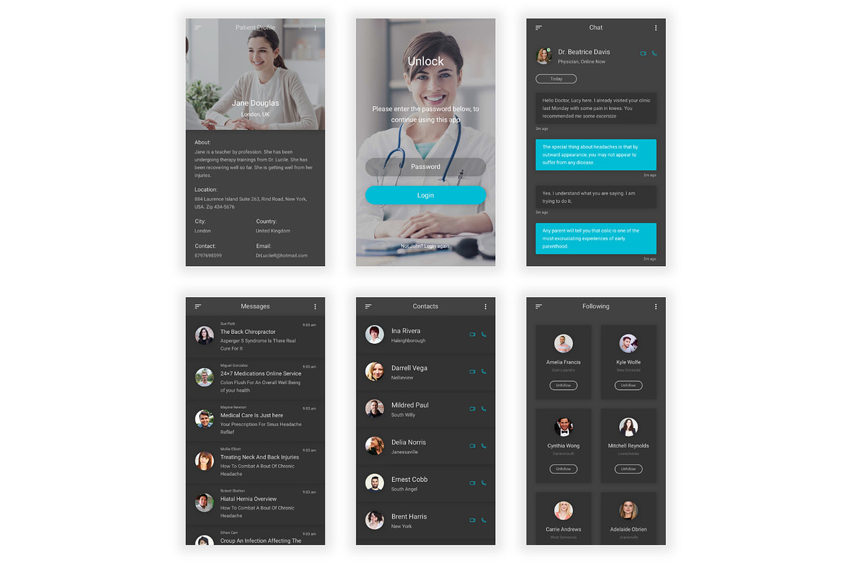 Find Doctor & Physician Sketch App, an UI Kit Template by themelove (Photo 8 of 13)