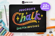 Procreate Chalk Sketch Brushes, a Brush Add-On by Nurmiftah (Thumbnail 1 of 9)