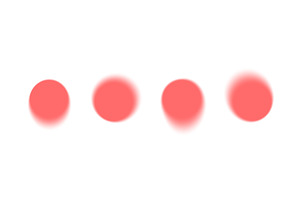 Y2K aura blur circle shapes in coral, an Illustration by YuliiaOsadcha
