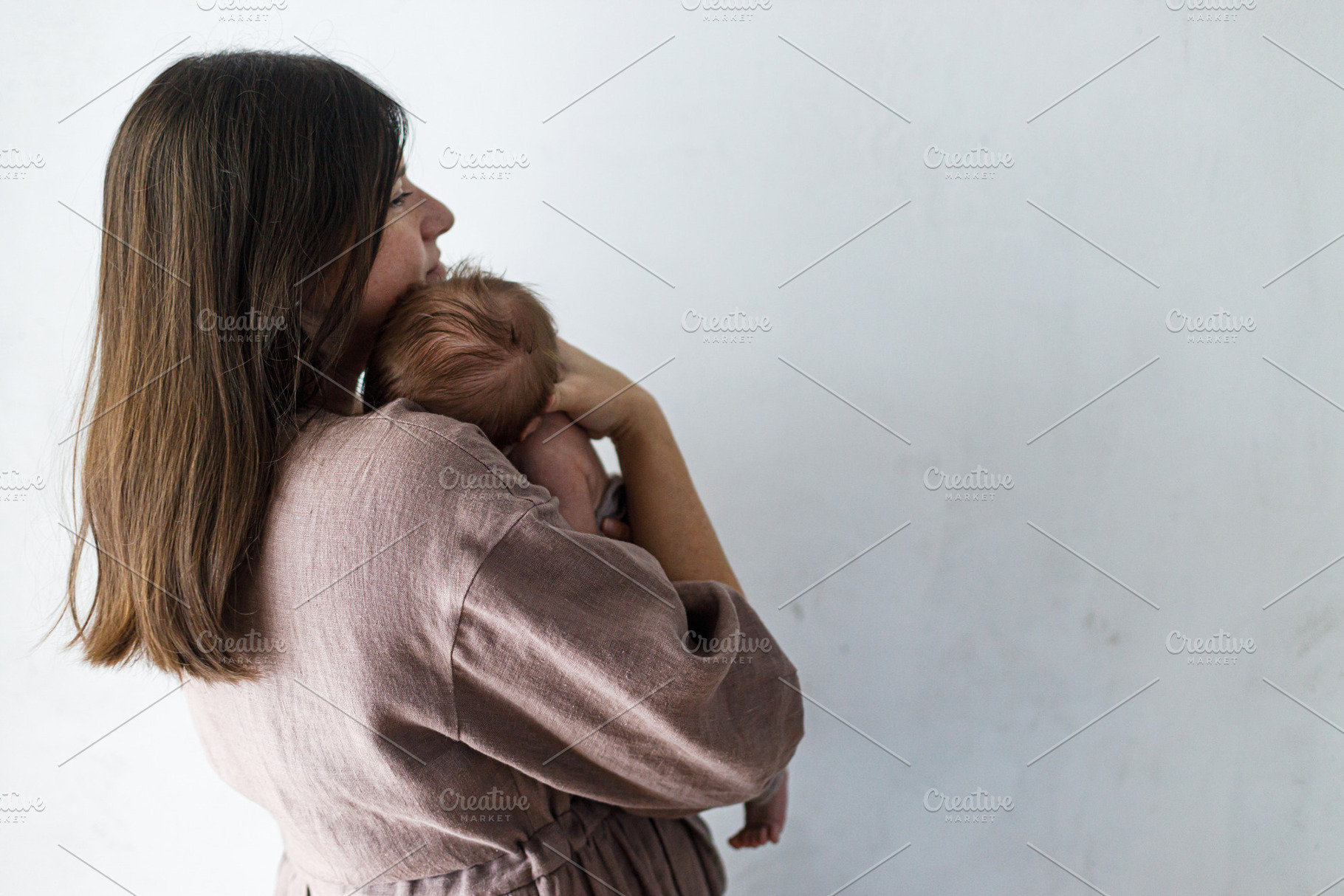 Happy Mother holding cute little baby close up. Happy Mothers da, a Person Photo by Sonjachni