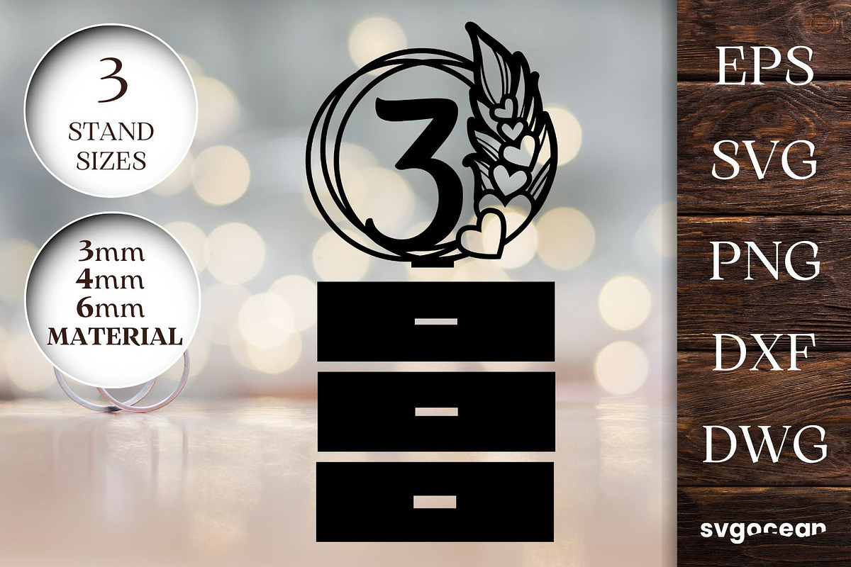 Feather Wedding Table Numbers SVG, a Decorative Illustration by svgocean