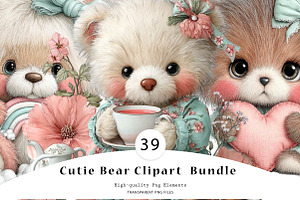 Cutie Bear Clipart Bundle, a Seasonal Illustration by CreationArt