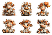 Whimsical easter highland cow clipar, an Illustration by SinaCreation (Thumbnail 5 of 11)