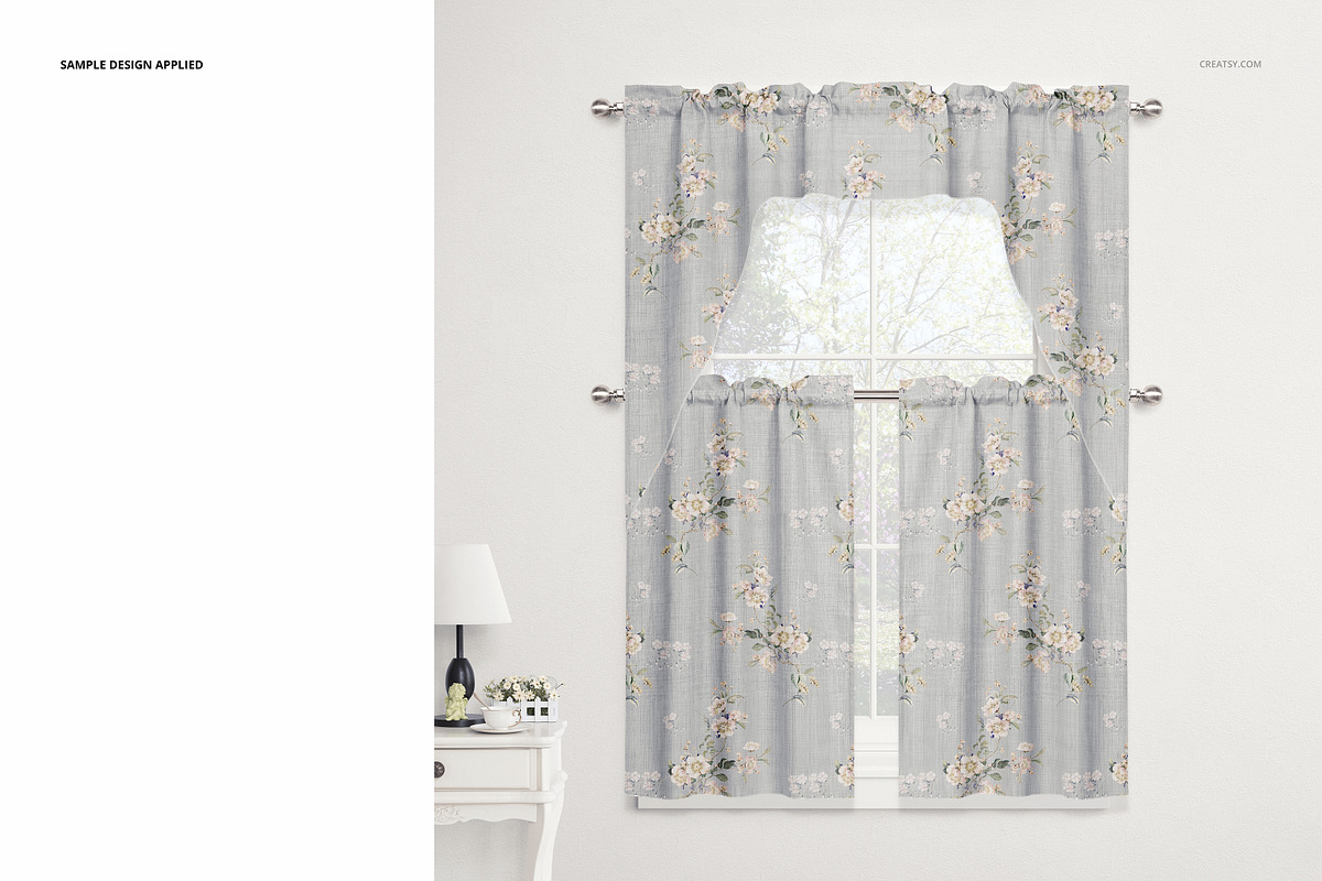 Cafe Curtains and Valance Mockup, a Household Mockup by Creatsy (Photo 4 of 7)