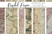 Vintage map digital paper pack, old, a Pattern Graphic by Personal Epiphany (Thumbnail 1 of 3)