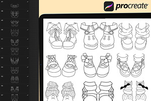 60 Procreate Shoes Stamps Brushes