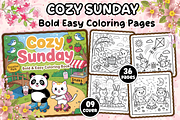 Cozy Sunday Bold & Easy Coloring, a Decorative Illustration by Ink Gallery (Thumbnail 1 of 4)