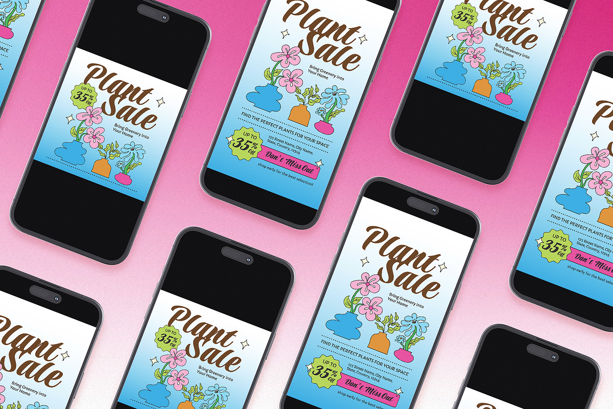 Hand Drawn Flat Plant Sale Flyer Set, a Flyer Template by Aiyari Graphic (Photo 2 of 3)