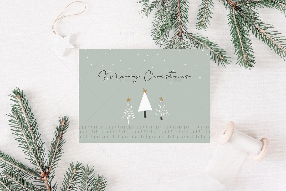 7x5 Christmas Card Mockup, P05, a Product Mockup by FOXIMIDesign (Photo 6 of 6)