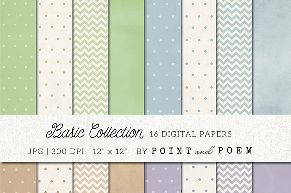 Polka Dots & Chevron digital paper preview 4