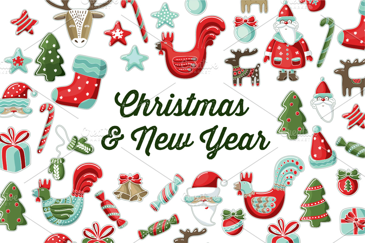 Christmas and New Year, a Decorative Illustration by YuliaBiser (Photo 1 of 6)