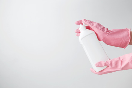 Cleaning supplies branding mockup, ready for a productive and satisfying spring