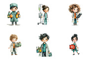 Cute Doctors Medical Clipart, a Seasonal Illustration by CreationArt (Thumbnail 8 of 9)