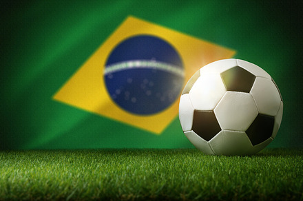 Brazil national team background with ball and flag, a Sports & Recreation Photo by Davizro's Market