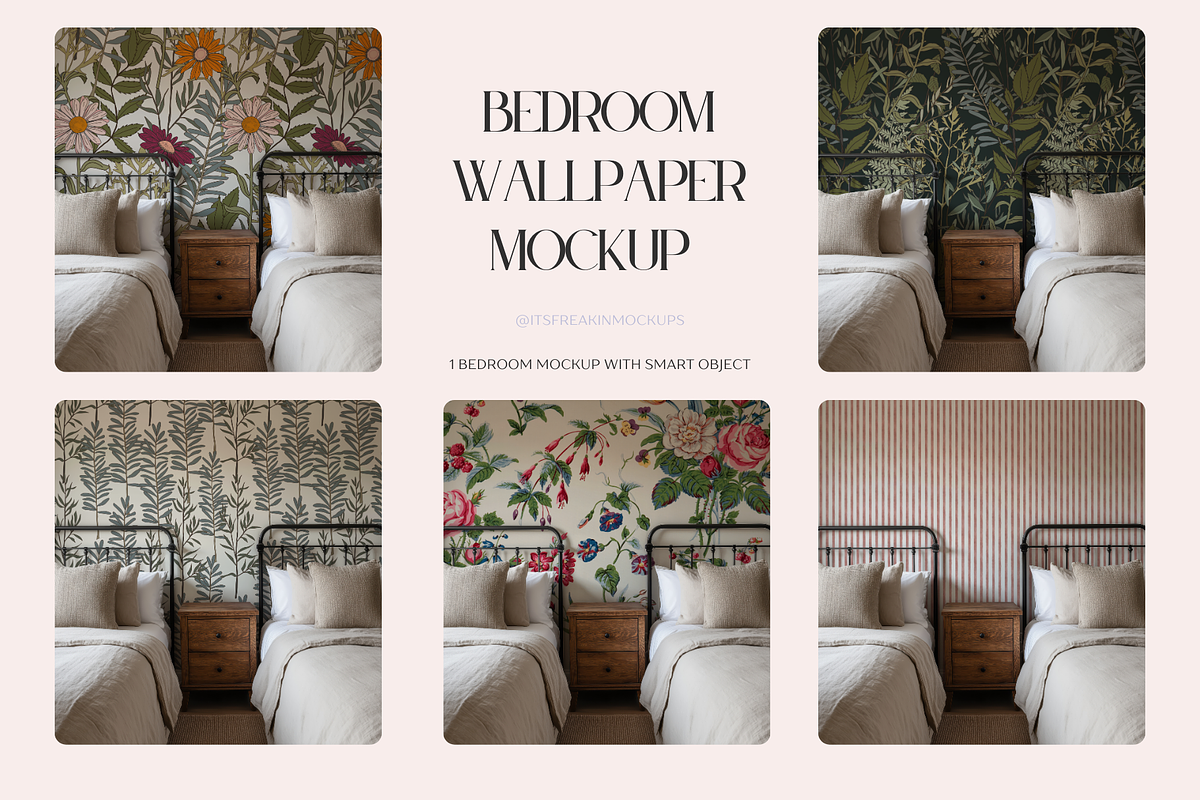 Bedroom Wallpaper Mockup PSD, a Household Mockup by ItsFreakinMockups (Photo 1 of 4)