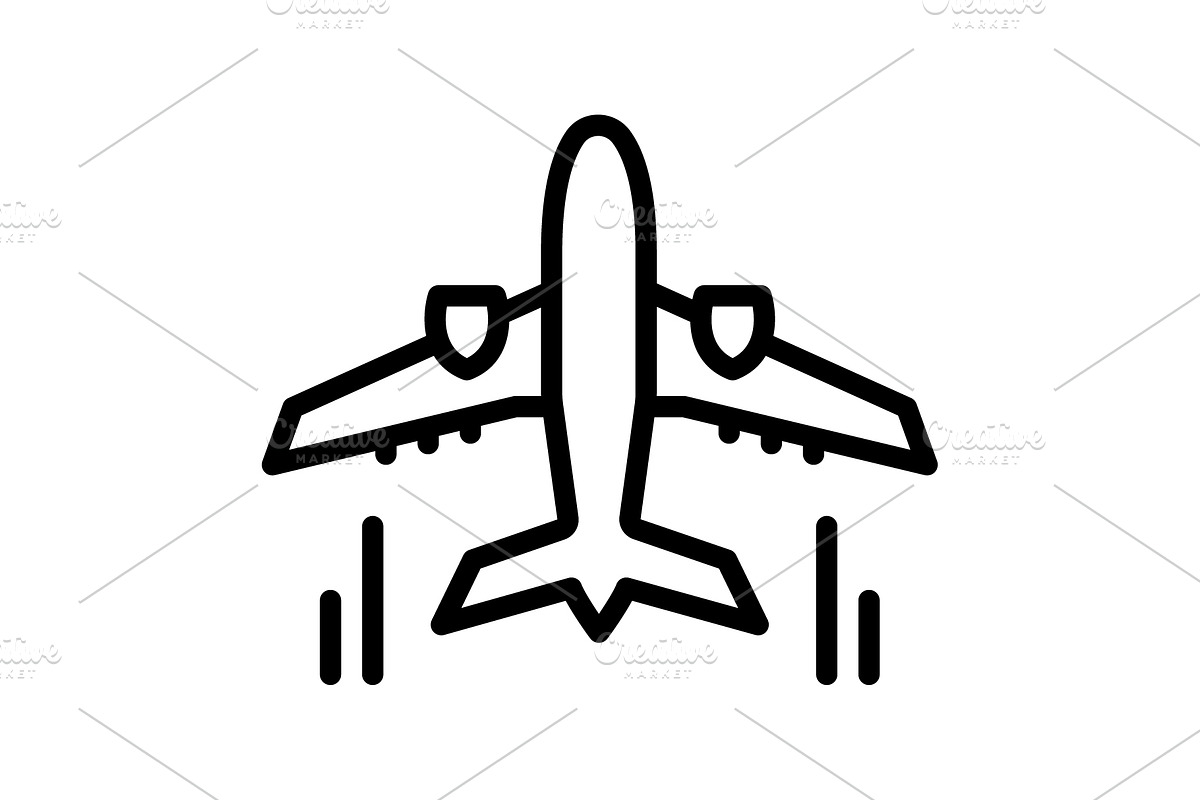 Flight aircraft black icon, an Outline Icon by Creative priyanka