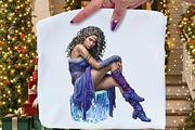 Fantasy Winter Girls Clipart Bundle, an Illustration by Craft Nest (Thumbnail 10 of 11)