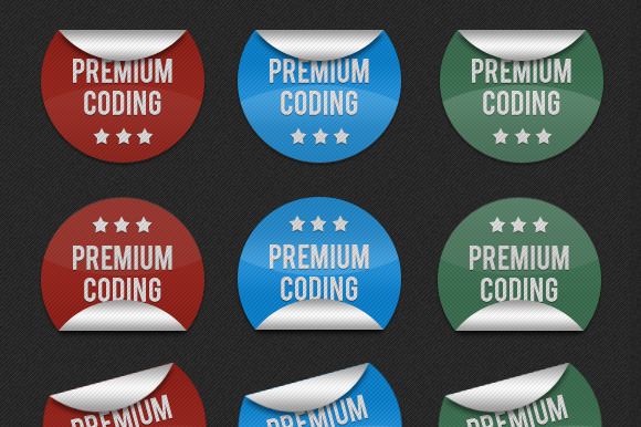 Realistic Circular Stickers Badges