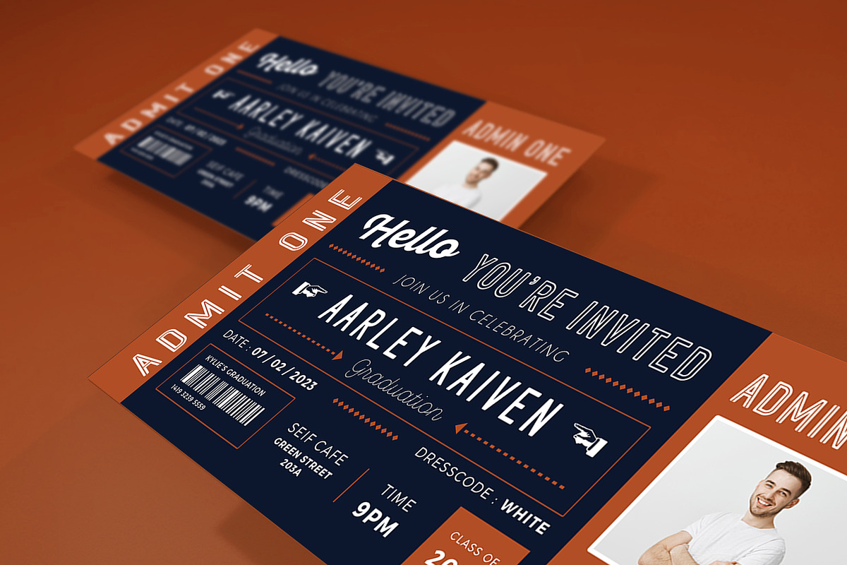 Graduation Invitation Ticket, an Invitation Template by Aarley Kaiven (Photo 2 of 4)