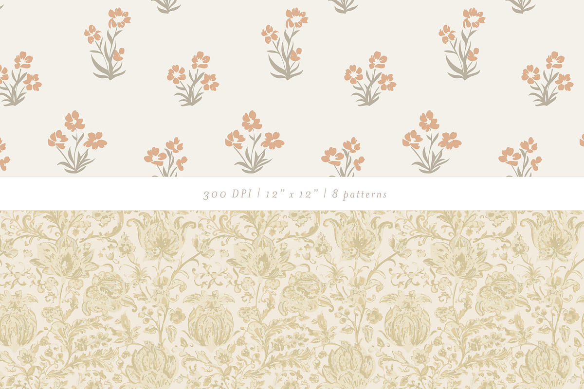 French Country Floral Pattern Bundle, a Pattern Graphic by Mieken Petra ...