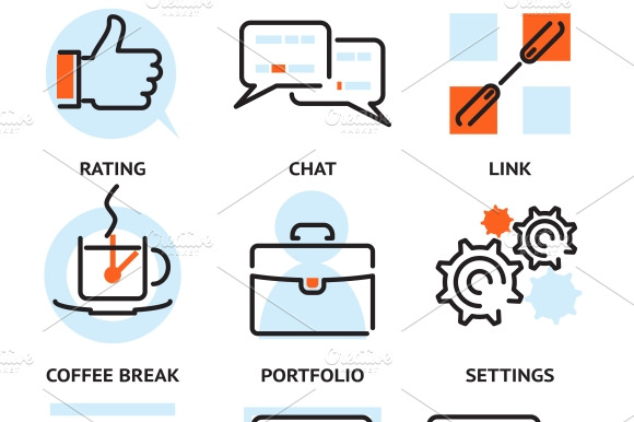 Set Of Seo Contour Icons