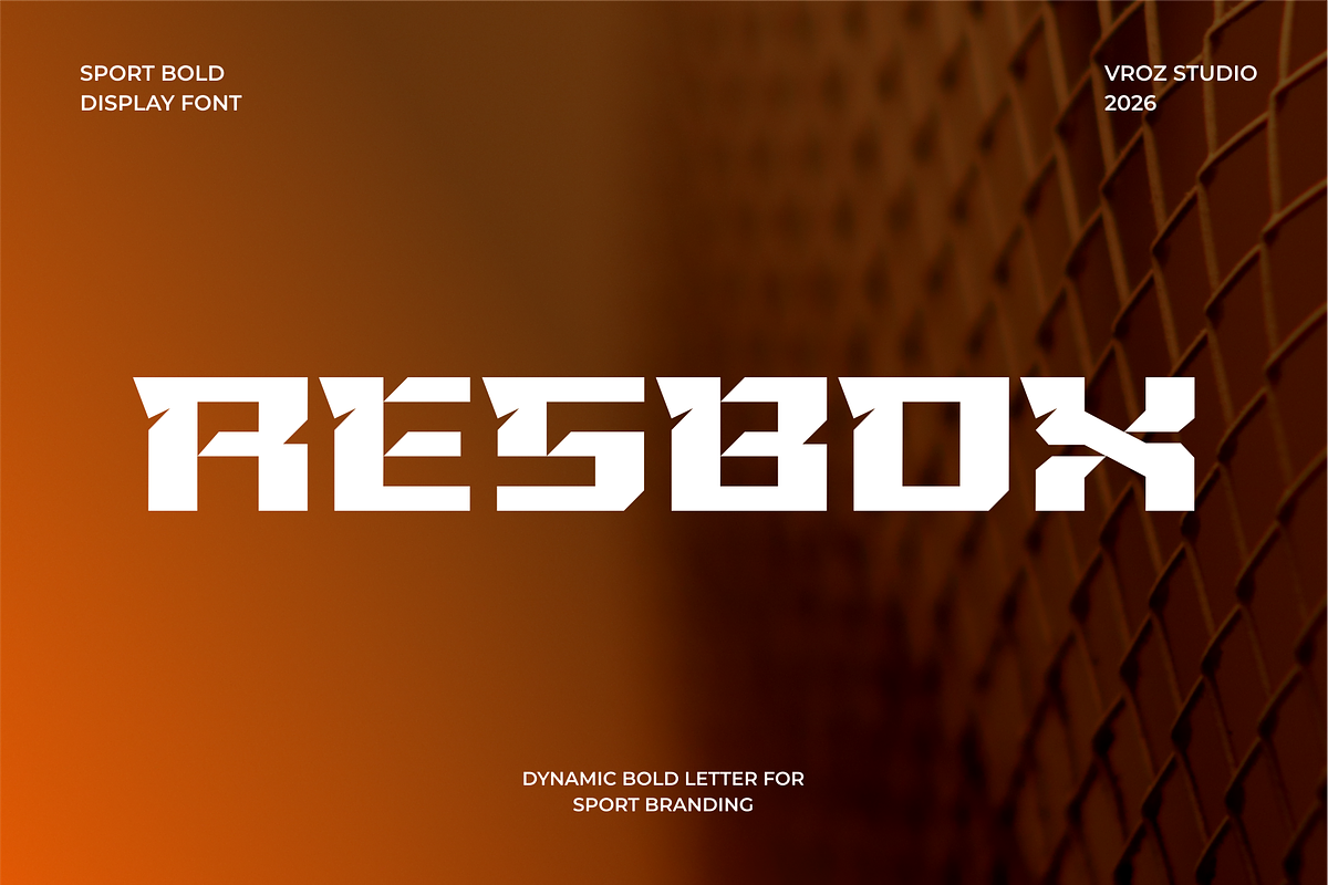 RESBOX – Bold Sport Font, a Sans Serif Font by Vroz Studio (Photo 1 of 7)