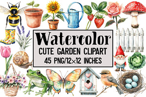 Cute Garden Clipart, an Illustration by Design Market