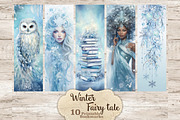 Winter Fairy Tale Bookmarks, a Seasonal Illustration by GlamArtZhanna (Thumbnail 1 of 3)