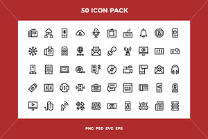 Communication and media icons, an Outline Icon by Wencory