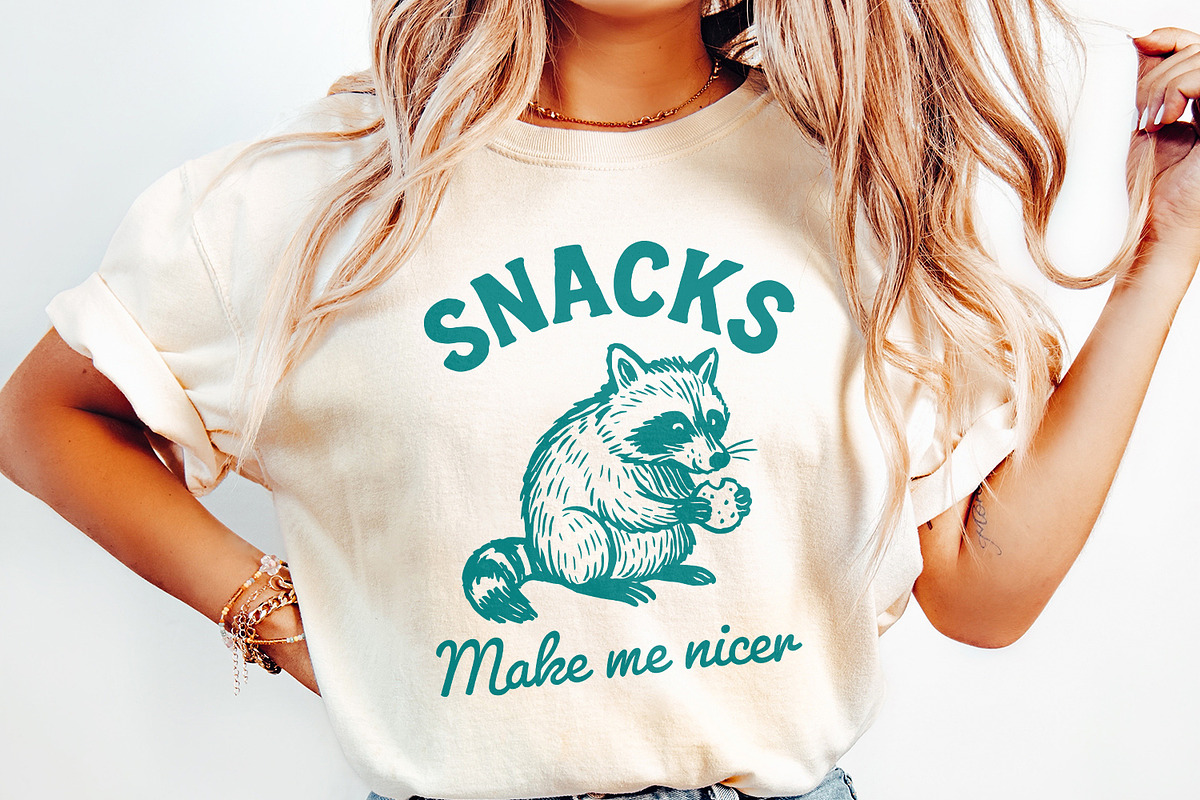 Snacks Make Me Nicer PNG, Raccoon, an Illustration by SharpMarketplace (Photo 2 of 9)