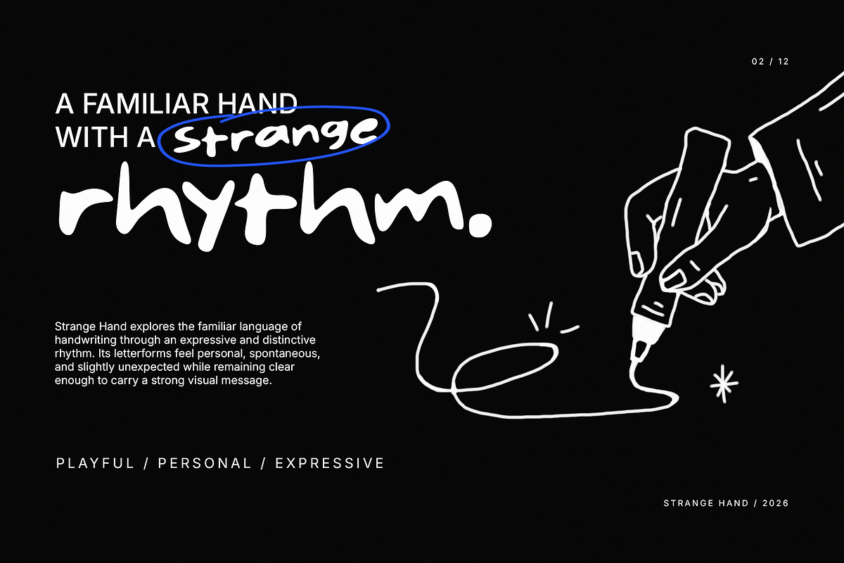 Strange Hand — Handwritten Font, a Handwritten Font by Hasbi Creative (Photo 2 of 12)