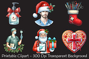 Christmas Nurse Clipart Set, an Illustration by RobertsArt (Thumbnail 2 of 7)