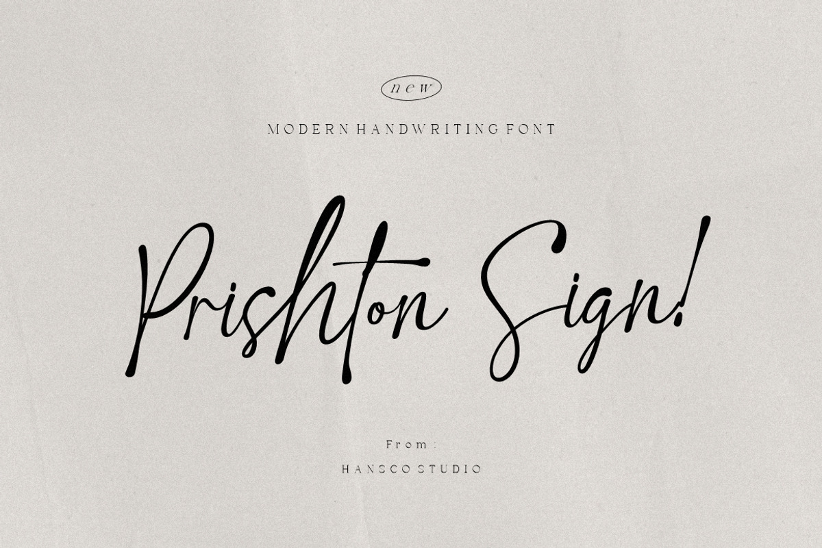 Prishton Sign a Handwriting Font, a Handwritten Font by Burhan Afif (Photo 1 of 10)