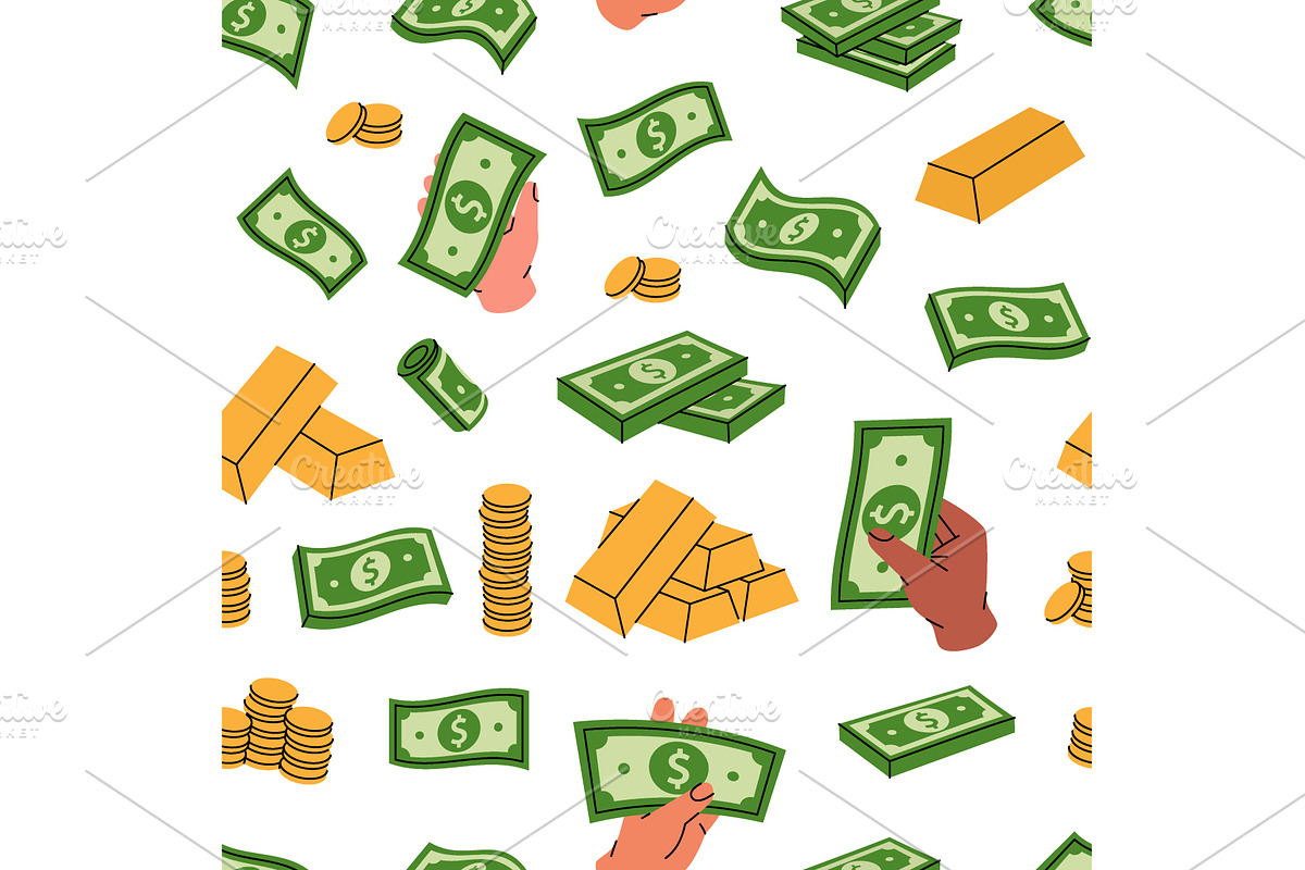Dollar bills pattern. Cash money, a Finance Illustration by GraphiShop