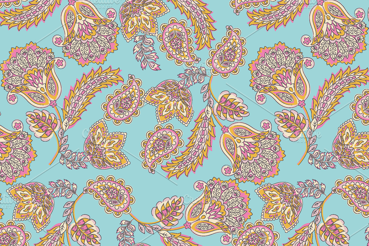 6 Asian Paisley seamless patterns, a Pattern Graphic by antalogiya (Photo 6 of 7)
