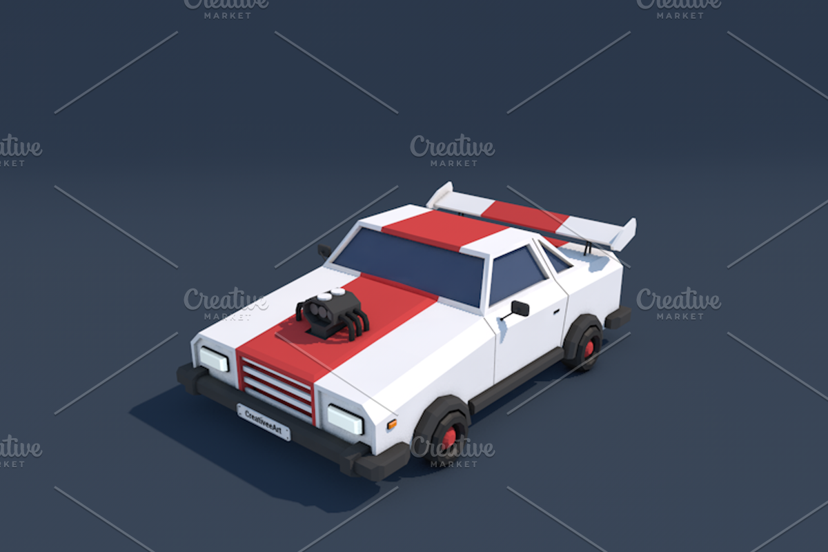 Ultimate Low Poly City Cars Pack, a Cars & Vehicle 3D Model by CreativeeArt (Photo 35 of 54)