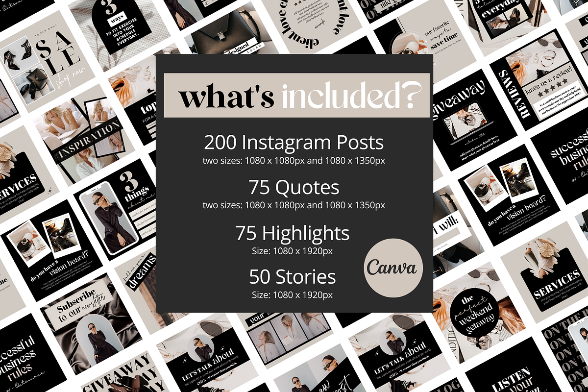 400 Canva Instagram Templates, a Social Media Template by Oh So Social Boutique (Photo 3 of 9)