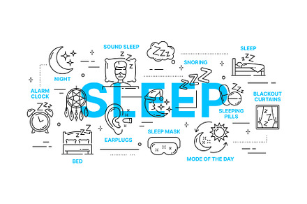 Sleeping infographics, healthy sleep, a Healthcare Illustration by Vector Tradition