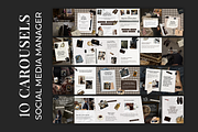 Carousels for Social Media Managers, a Social Media Template by Meraki Templates (Thumbnail 1 of 10)