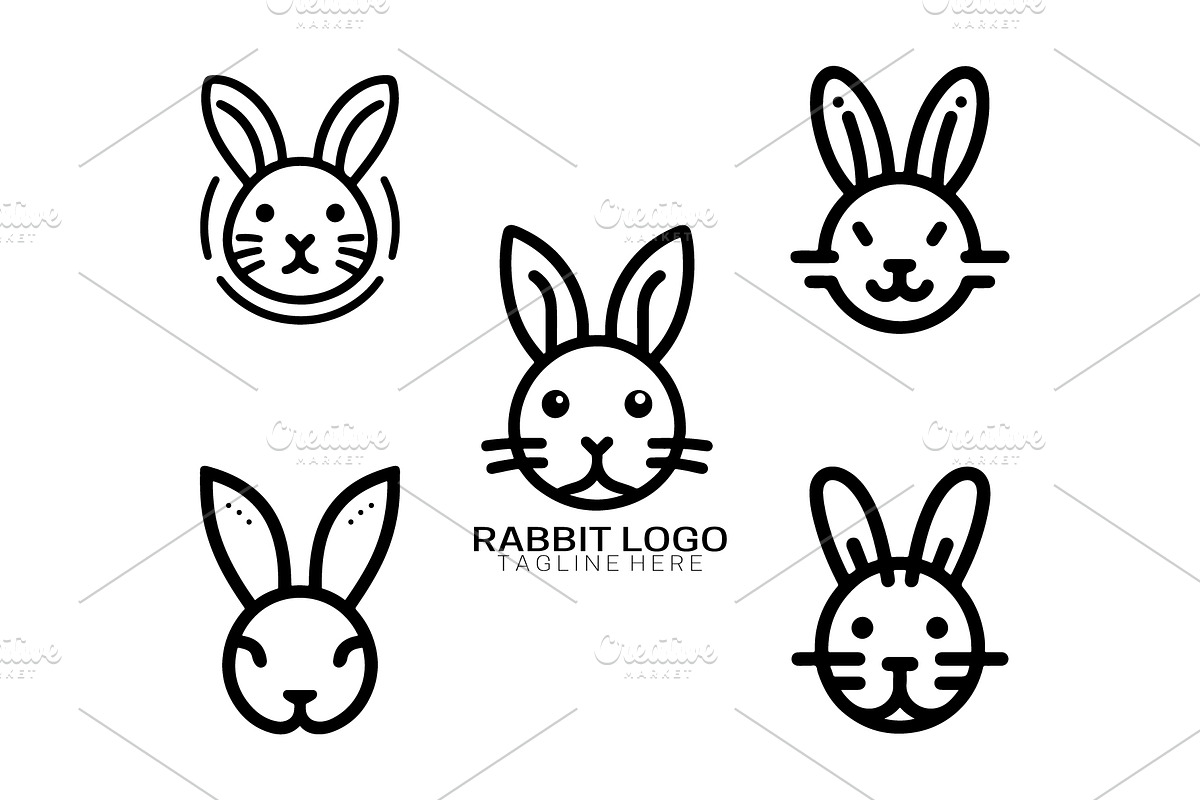 Set of Rabbit line art logo design, a Branding & Logo Template by Vectorium Studio (Photo 1 of 6)