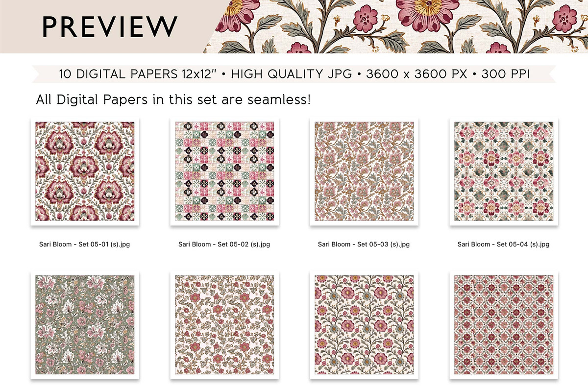 Bohemian Chic Pattern Muted Colors, a Pattern Graphic by Maishop (Photo 4 of 4)