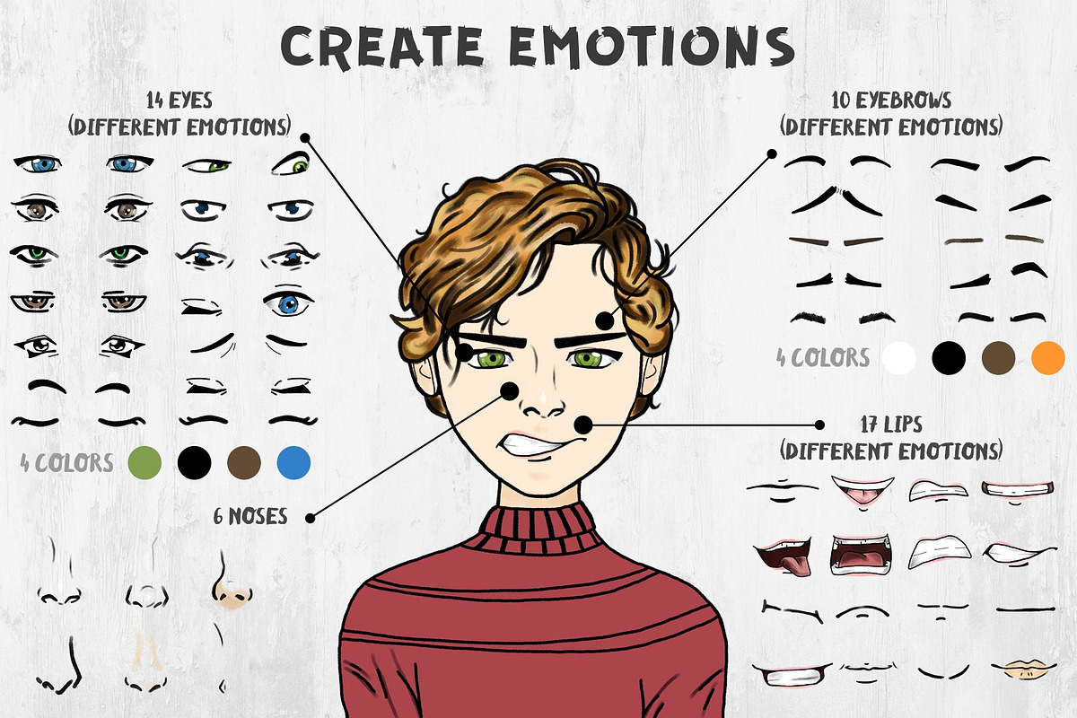 Character Creator (Boys), a Person Illustration by Alina Sh (Photo 3 of 9)