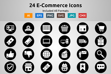 Line Circle Inverted E-Commerce Icon