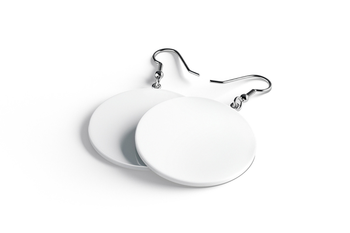 White Round Earring Pair 3D Model, an Object 3D Model by rebrandy (Photo 4 of 9)