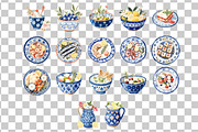 Summer Greece Watercolor Clipart, a Seasonal Illustration by Nicolle's Colorful Art (Thumbnail 5 of 5)